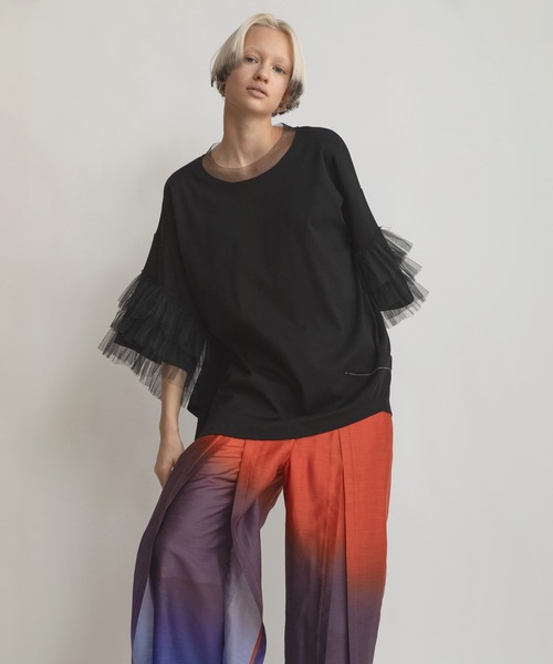 「AULA AILA」 半袖Tシャツ 0 ネイビー レディース_画像9