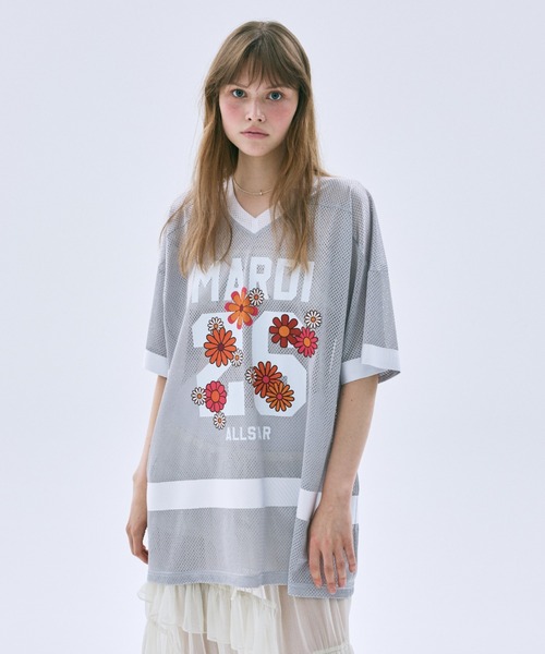 Mardi Mercredi（マルディメクルディ） tシャツ MESH JERSEY TOP HALF