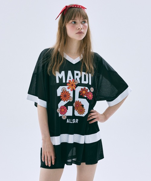 MARDI mercediマルディメクルディ メッシュTシャツ Mardi Mercredi（マルディメクルディ） tシャツ MESH JERSEY TOP HALF