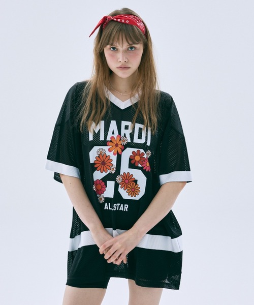 MARDI mercediマルディメクルディ メッシュTシャツ Mardi Mercredi（マルディメクルディ） tシャツ MESH JERSEY TOP HALF