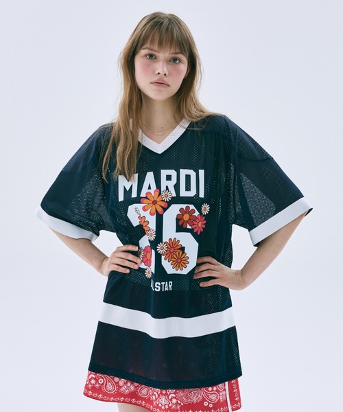 Mardi Mercredi（マルディメクルディ） tシャツ MESH JERSEY TOP HALF