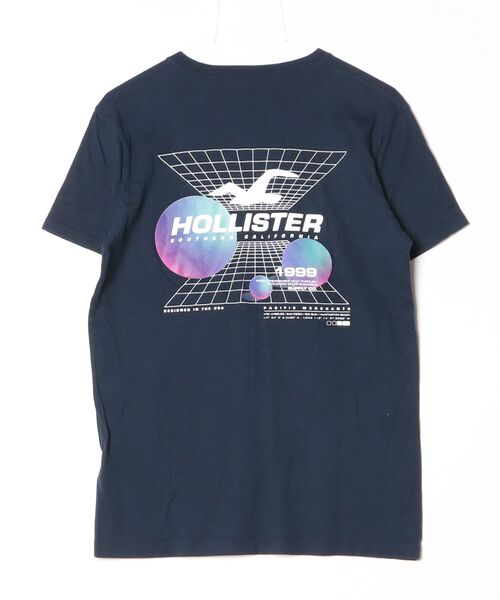 「Hollister」 ワンポイント半袖Tシャツ S ネイビー メンズ_画像2