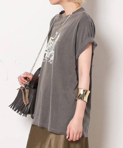 「AP STUDIO」 半袖Tシャツ FREE ブラウン レディース_画像2