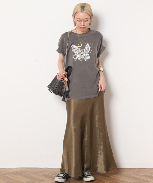 「AP STUDIO」 半袖Tシャツ FREE ブラウン レディース_画像4