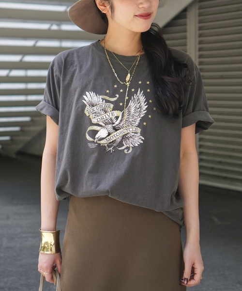 「AP STUDIO」 半袖Tシャツ FREE ブラウン レディース_画像7