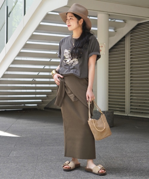 「AP STUDIO」 半袖Tシャツ FREE ブラウン レディース_画像9