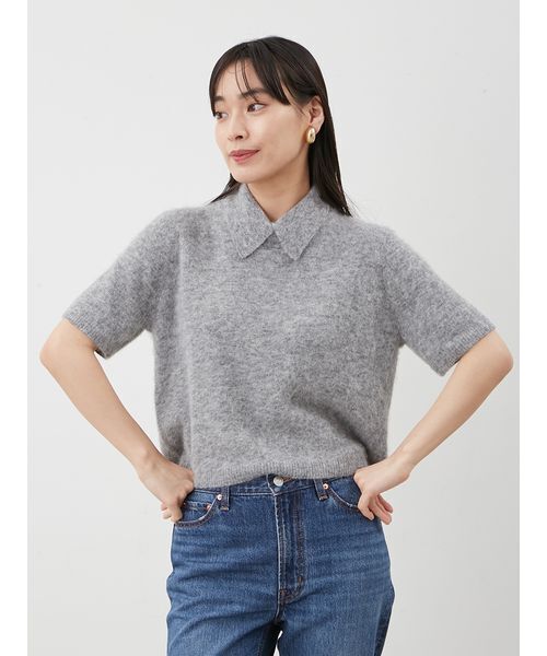 「Mila Owen」 半袖ポロシャツ 1 ブラウン レディース_画像5