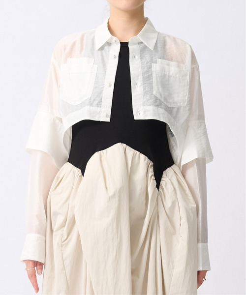 ommo シアーショートシャツ OMMO（オーエムエムオー） ブラウス シャツ 「」SHEER SHORT SH/シアー