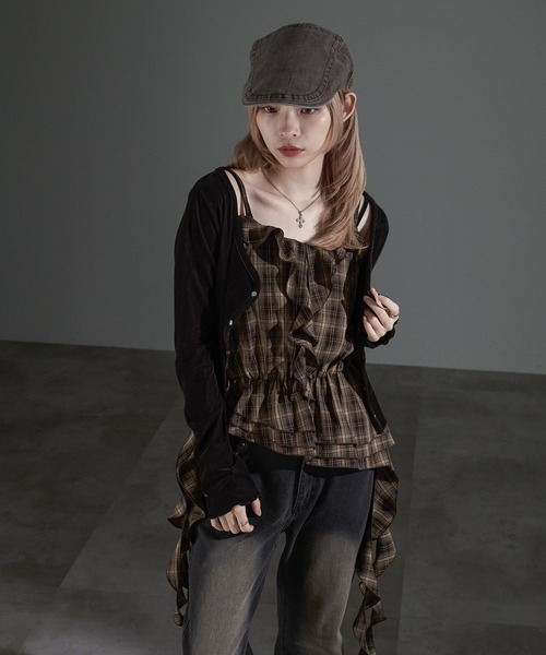 「apres jour mignon」 キャミソールブラウス フリー ブラック レディース_画像4