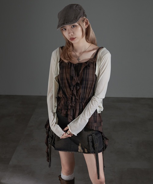 「apres jour mignon」 キャミソールブラウス フリー ブラック レディース_画像6