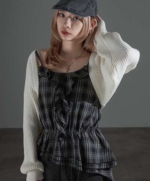 「apres jour mignon」 キャミソールブラウス フリー ブラック レディース_画像8