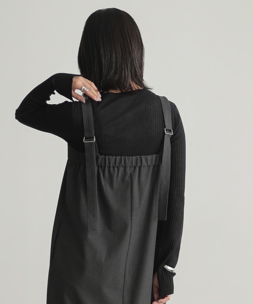 「for/c」 サロペットスカート M チャコールグレー レディース_画像7