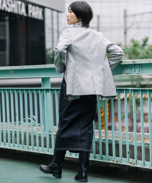 Munich 2021SS 10.5ozハイブリッドデニム タイトスカート セール】ウォッシュ10.5ozハイブリッドデニム タイトスカート