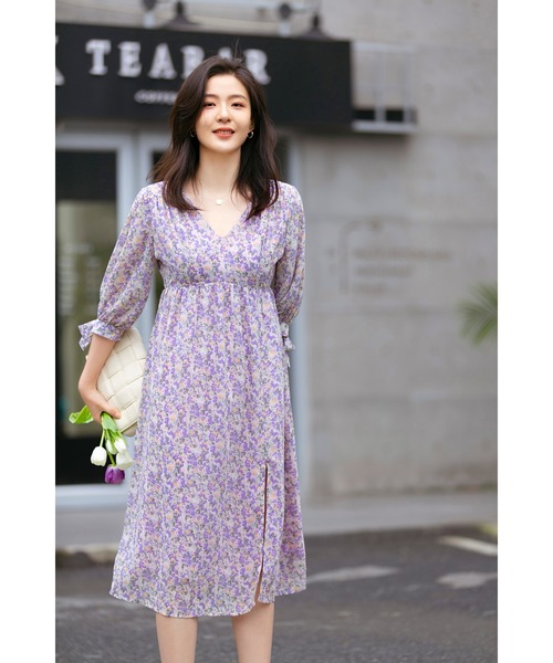 SAISON DE PAPILLON（セゾンドパピヨン） ワンピース 花柄V