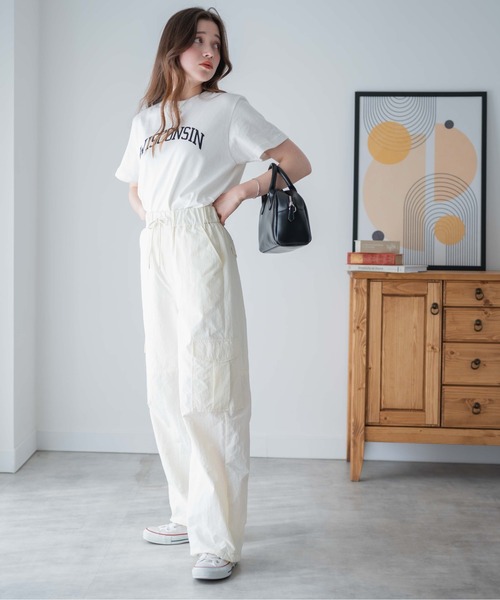 【新品】CRONOS レディース ナイロンストレッチカーゴパンツ ホワイト 新品】CRONOS レディース ナイロンストレッチカーゴパンツ