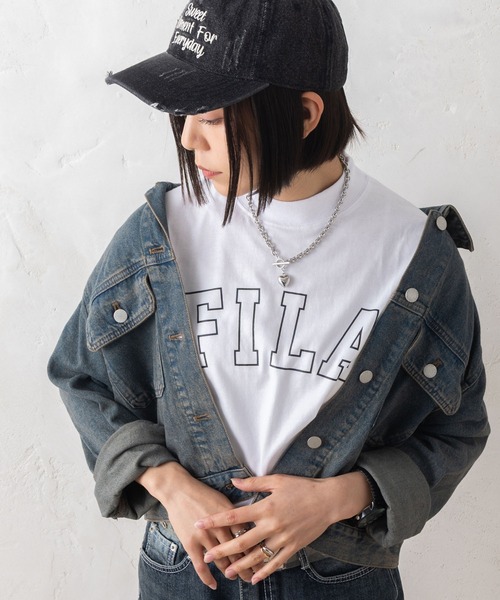 新品フィラロゴシャツ　Ｌ FILA フィラ Tシャツ メンズ 半袖 フェイクレイヤード カレッジ
