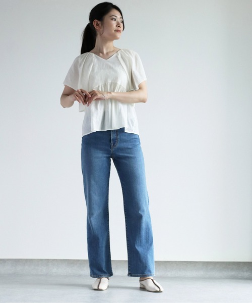 セポ Cepo【L】ストレート デニム パンツ ジーンズ ボトムス コットン 綿 cepo（セポ）の「ベルト付きストレートデニム（デニムパンツ