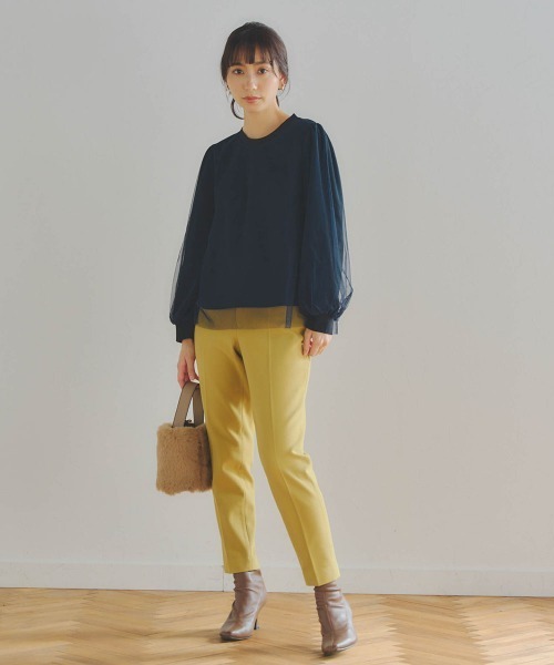 Droite lautreamont スラックス パンツ 両面起毛センタープレス