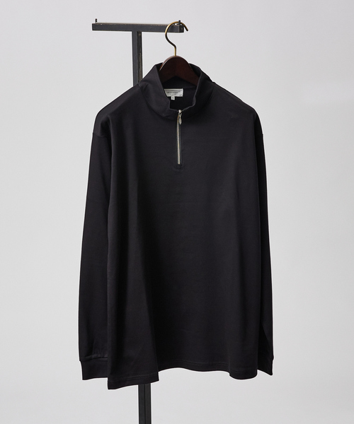 ABAHOUSE tシャツ 「ハーフジップ」スムース ポンチ ロンT