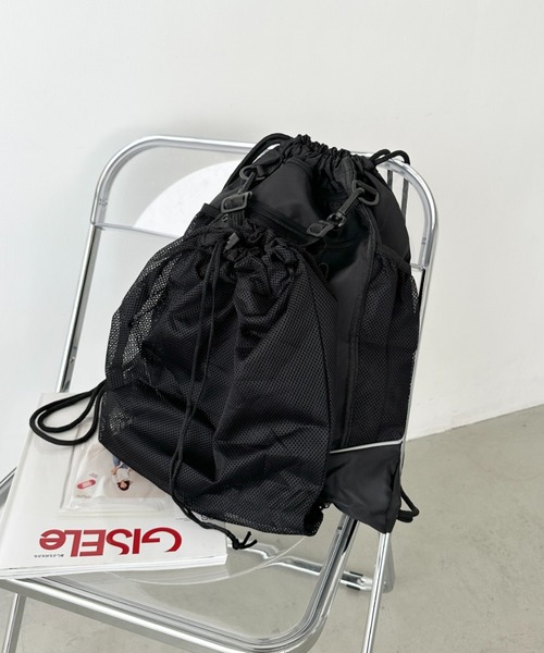 CLEA デイバック リュック メッシュ袋付き 2WAY ナップザック