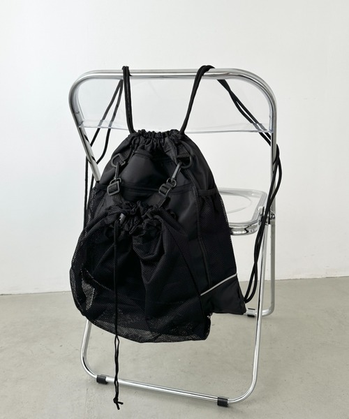 CLEA デイバック リュック メッシュ袋付き 2WAY ナップザック/リュック