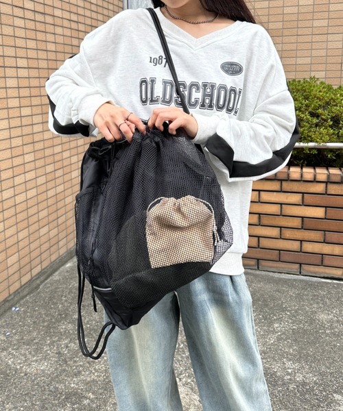 CLEA デイバック リュック メッシュ袋付き 2WAY ナップザック