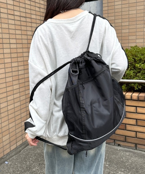 CLEA デイバック リュック メッシュ袋付き 2WAY ナップザック