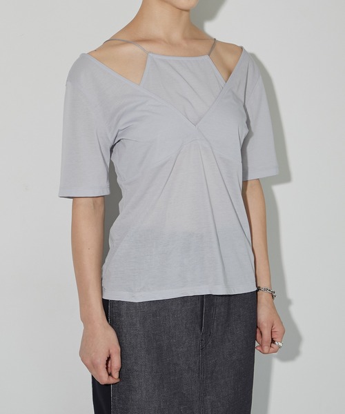 LE CIEL BLEU　  レイヤードチュールTシャツ LE CIEL BLEU - 【ルシェルブルー】Layered Tulle Tee レイヤード