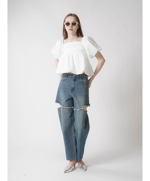 ブラウス シャツ PUFF SLEEVE SHORT BLOUSE レディース : ZOZOTOWN