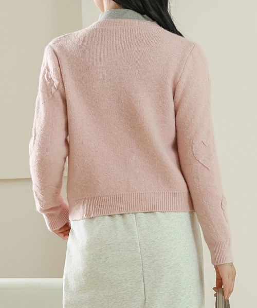 Lace Ladies（レースレディース） カーディガン 立体 ハート ラウンド