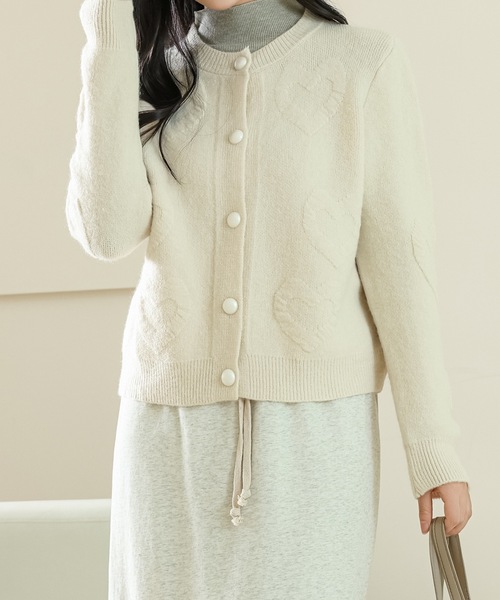 Lace Ladies（レースレディース） カーディガン 立体 ハート ラウンド