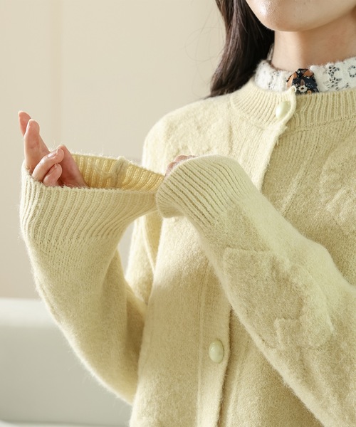 Lace Ladies（レースレディース） カーディガン 立体 ハート ラウンド