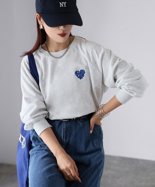 Riberry（リベリー） トレーナー スウェット ハートロゴラメ刺繍