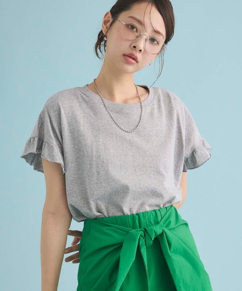Edit Sheen tシャツ 袖フリルTシャツ レディース : ZOZOTOWN