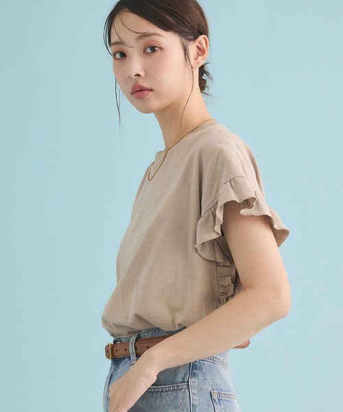 Edit Sheen tシャツ 袖フリルTシャツ レディース : ZOZOTOWN Yahoo!店