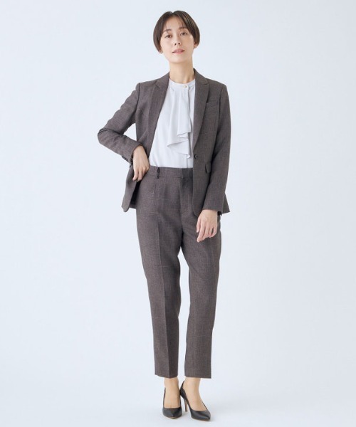 SUIT SELECT スーツ 「洗える1釦ジャケット」ツイードライク