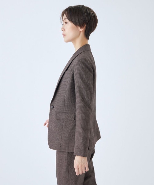 SUIT SELECT スーツ 「洗える1釦ジャケット」ツイードライク