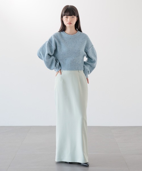 ニット セーター ＭＩＸネップクロップドプルオーバー　148850 レディース ニット セーター MIXネップクロップドプルオーバー 148850
