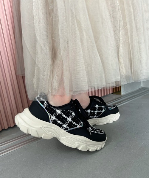 ORiental TRaffic スニーカー 2WAYシューレースツイードスニーカー