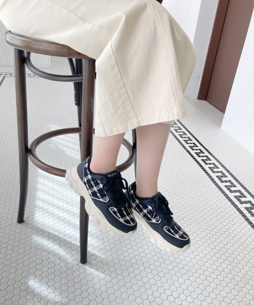 ORiental TRaffic スニーカー 2WAYシューレースツイードスニーカー