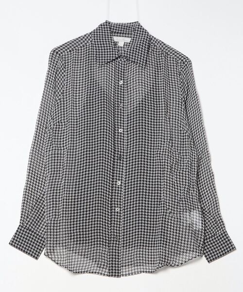 ブラウス シャツ シフォン ハウンドトゥースプリント ソフトブラウス レディース BROOKS BROTHERS ブラウス シャツ シフォン ハウンドトゥース