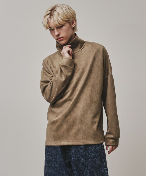 tk.TAKEO KIKUCHI（ティーケータケオキクチ） tシャツ スエード調プチ