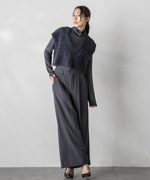 la.f（ラ・エフ） スラックス パンツ 「WEB＆一部店舗限定」ピン