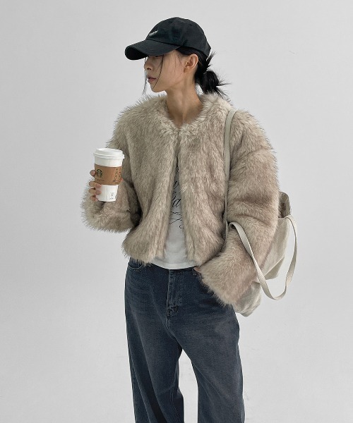 BLACKUP フェイルンミニマルファージャケット　ファー　コート BLACKUP（ブラックアップ） コート アウター 「MADE」 フェイルン