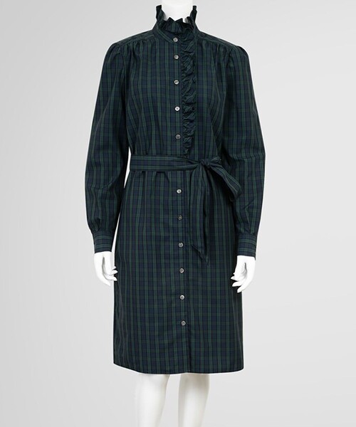 美品 ブルックスブラザーズ ロングワンピース 花柄 コットン アンティーク調 BROOKS BROTHERS（ブルックスブラザーズ） シャツワンピース コットン