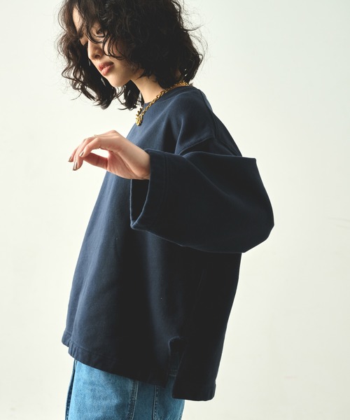 kha:ki/カーキ EMBROIDERY SWEAT SHIRTスウェット kha:ki（カーキ） トレーナー スウェット エンブロイダリースウェット