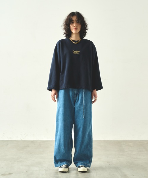 kha:ki/カーキ EMBROIDERY SWEAT SHIRTスウェット kha:ki（カーキ） トレーナー スウェット エンブロイダリースウェット