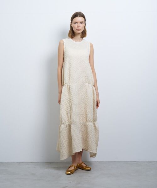 【美品】　ランバンオンブルー　ワンピース　ニットワンピース LANVIN en Bleu ワンピース ジャガードニットフレアワンピース