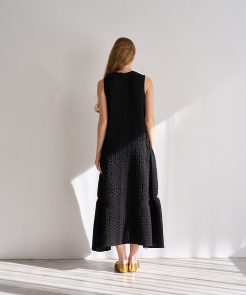 LANVIN en Bleu ワンピース ジャガードニットフレアワンピース