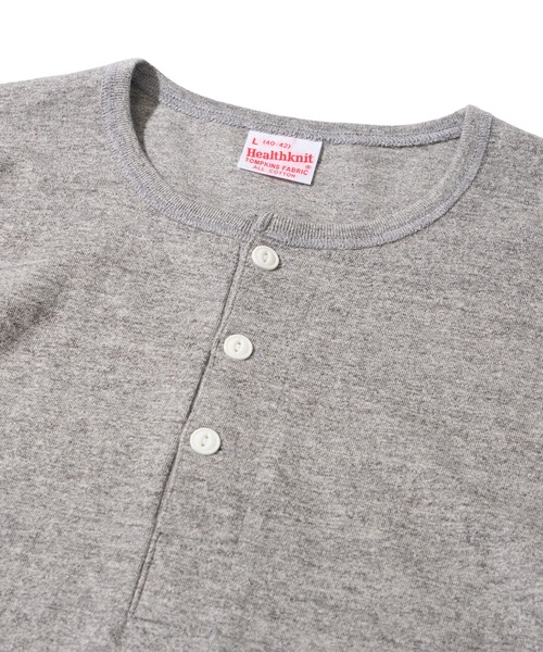 Healthknit（ヘルスニット） ヘンリーネック tシャツ メンズ